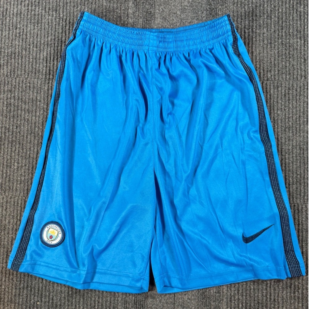 Manchester City FC Nike Soccer Shorts Blue Boys Medium MCFC Training Shorts